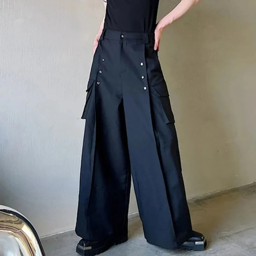 Men's Collins Wide-Leg Pleated Suit Cargo Pants