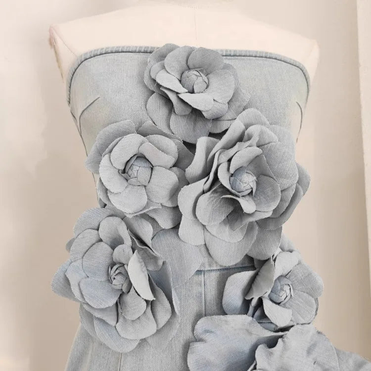 Women's Luxury Denim Floral Jumpsuit