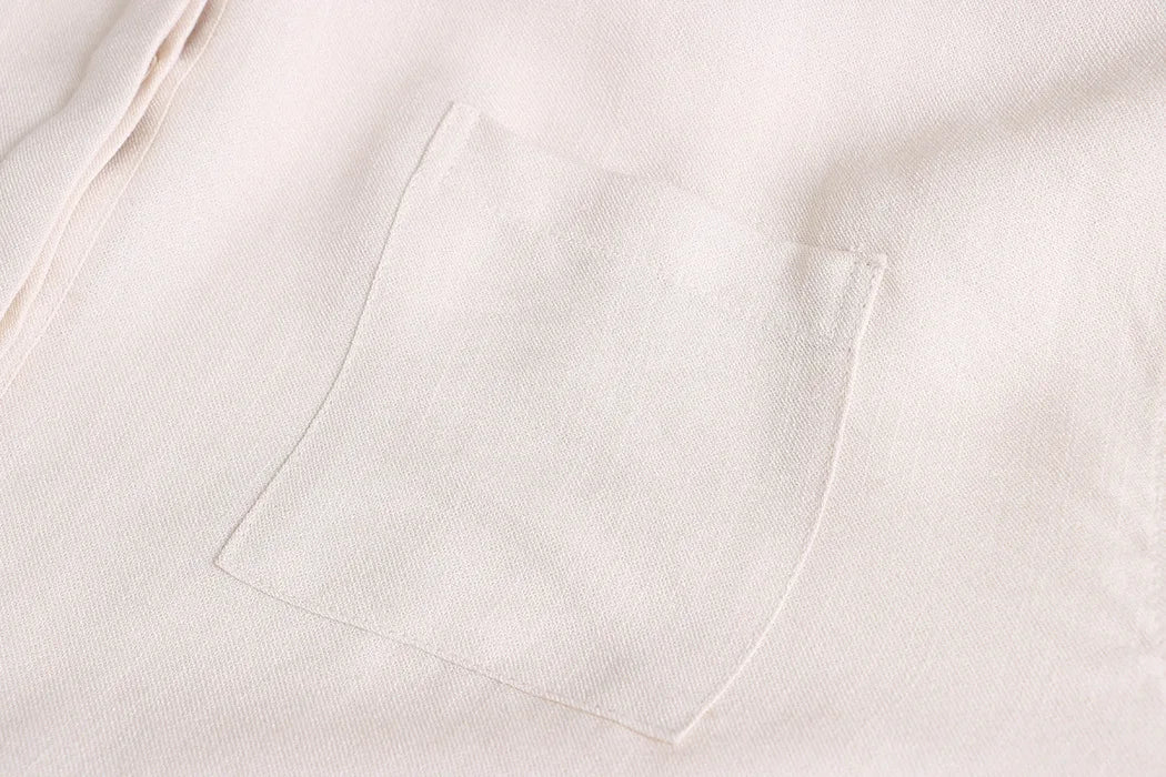 Linen Button-Up Shirt & Wide-Leg Trousers Set