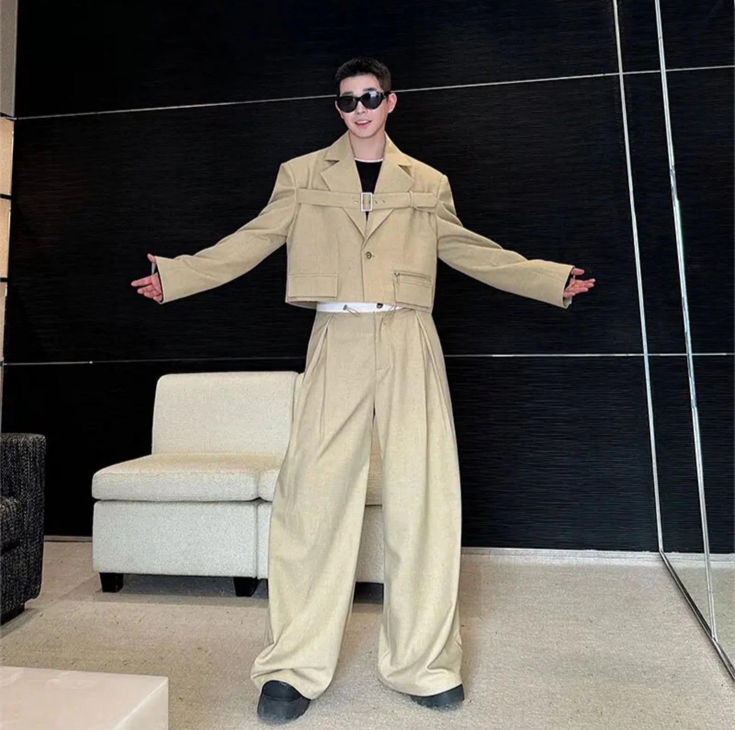 Men's Tailored Wide Leg Oversized Suit