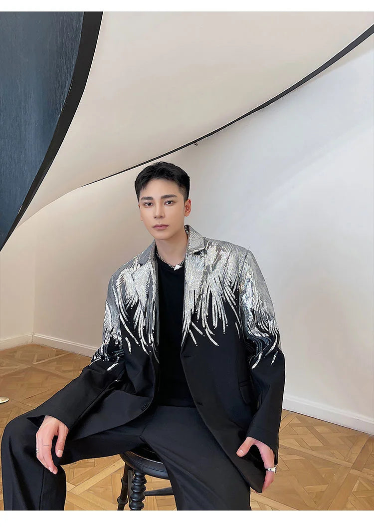 Men's Elite Feather Sequin Blazer