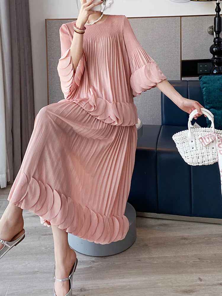 Flowy Pleated Pull-On Skirt Set