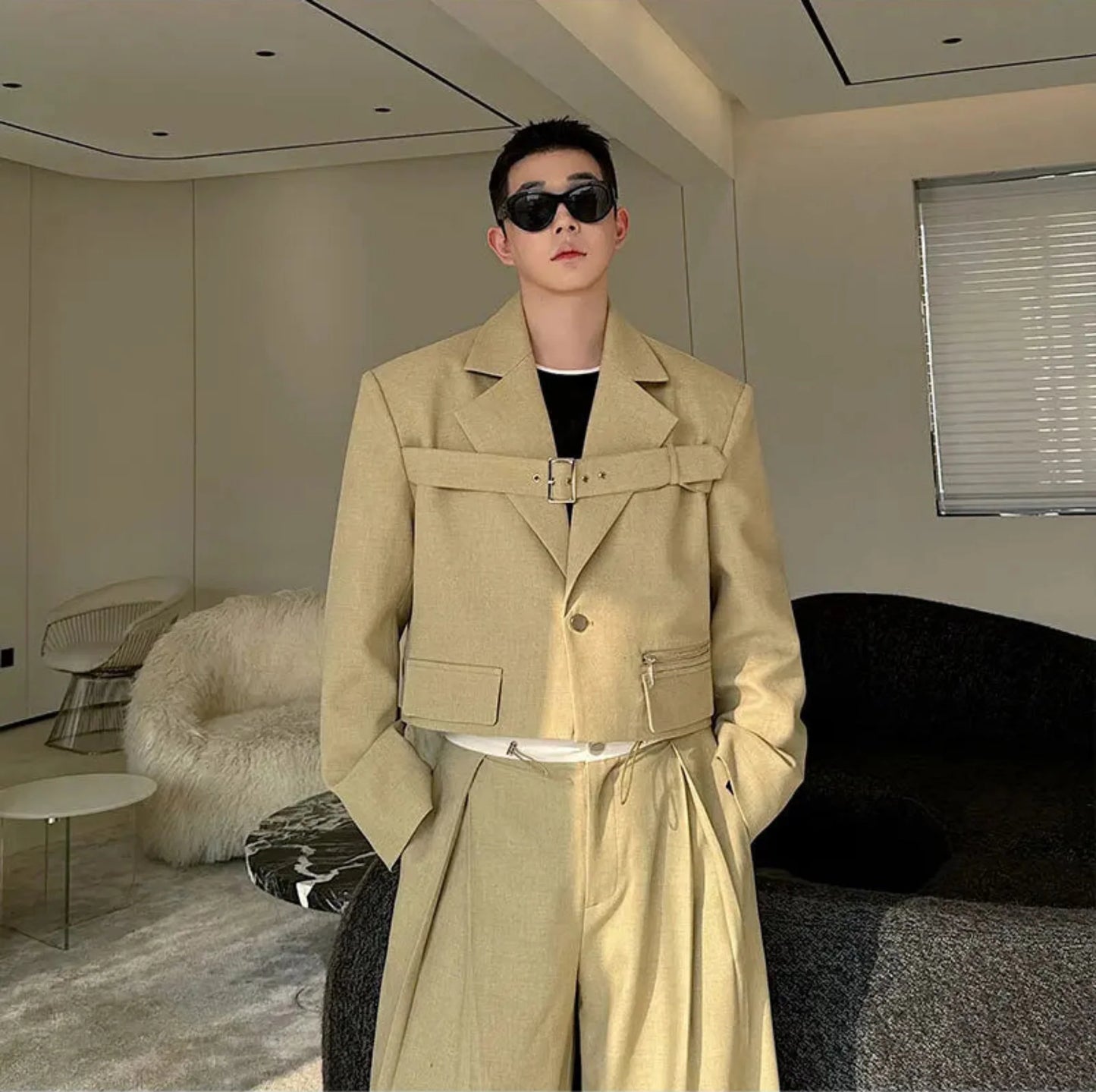 Men's Tailored Wide Leg Oversized Suit