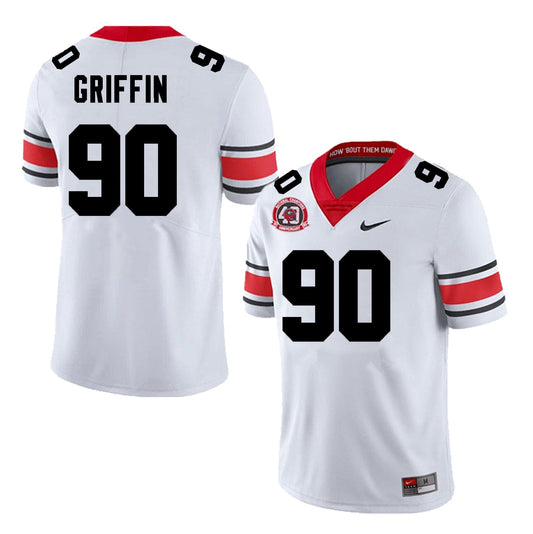 Men's #90 Elijah Griffin Georgia Bulldogs Football Jersey