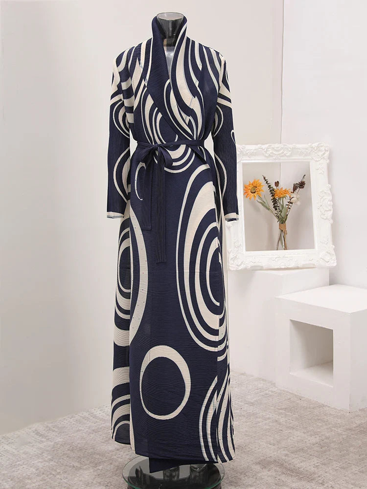 Women's Loose Fit Pleated Long Coat