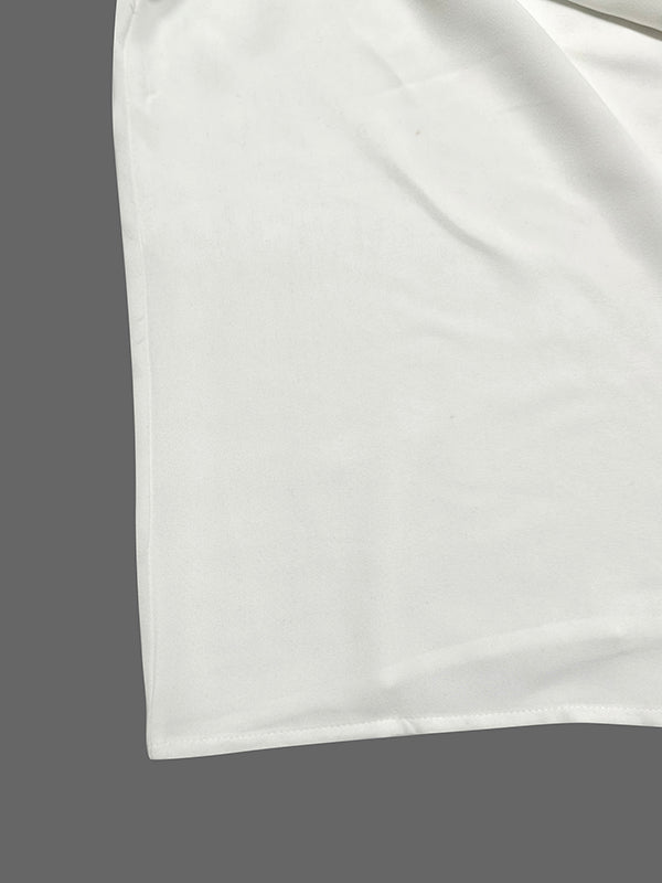 Original Irregular Casual Solid Color Pleated T-Shirt Top