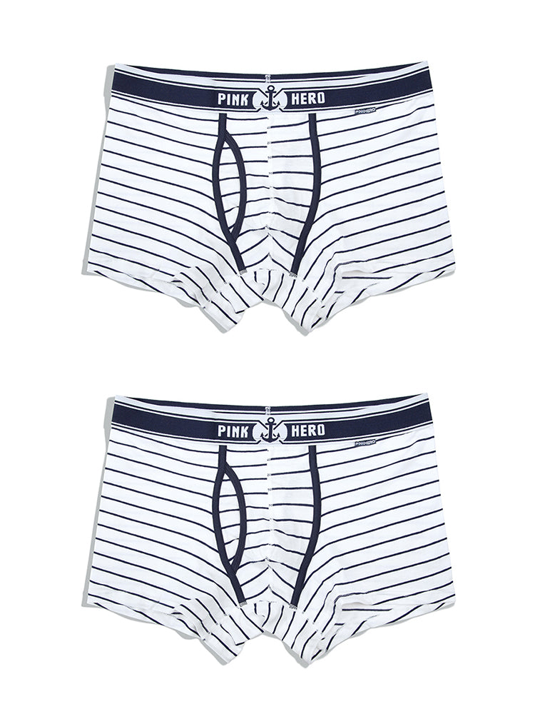 2 Pack European Luxury Brand Personalized Striped Men's Underwear