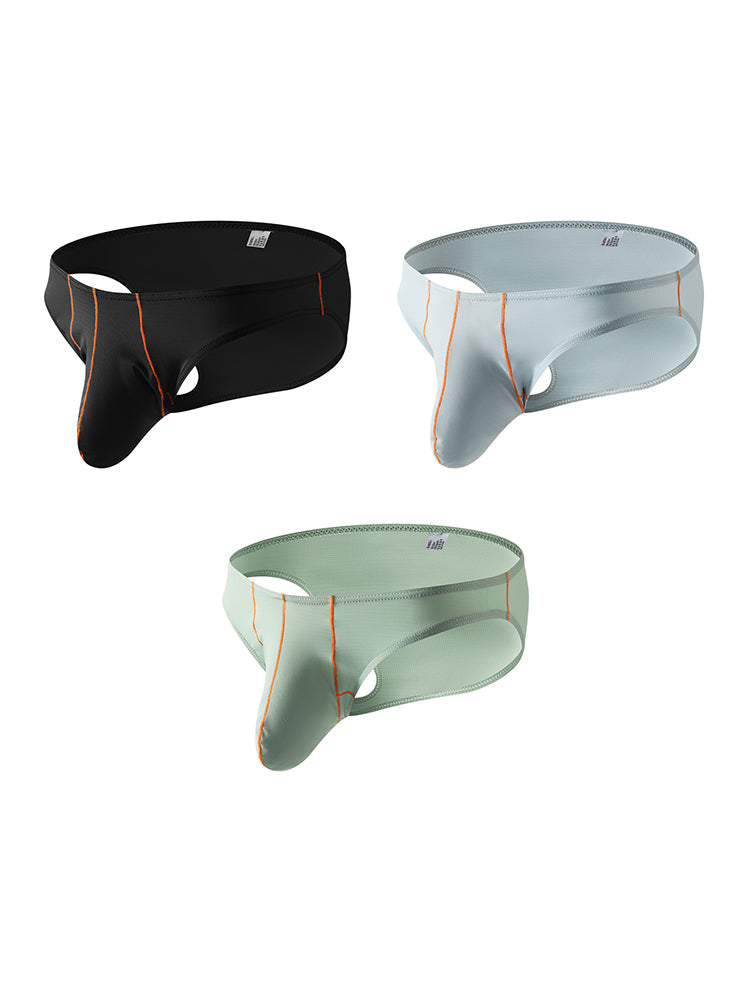 3 Pack Men's U-Pouch Ice Silk Briefs
