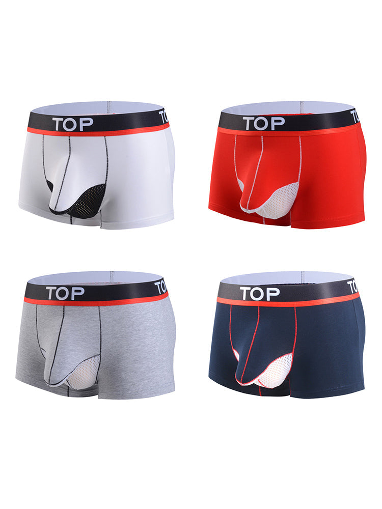 4 Pack Men's Cotton Gun Egg Separation Elephant Nose Trunks