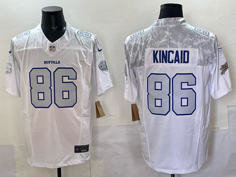 Men’s Buffalo Bills Dalton Kincaid #86 White 2025 Rivalries Collection Limited Jersey