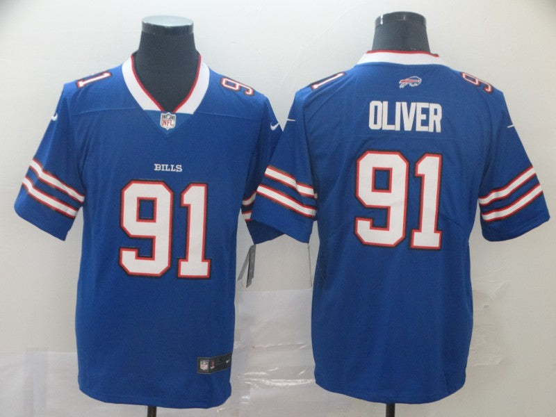 Men’s Buffalo Bills Ed Oliver #91 Blue Jersey