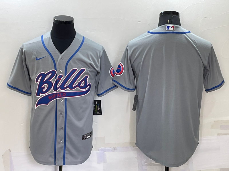 Men’s Buffalo Bills Gray Blank Jersey