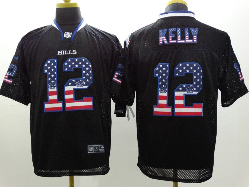 Men’s Buffalo Bills Jim Kelly #12 Black Jersey