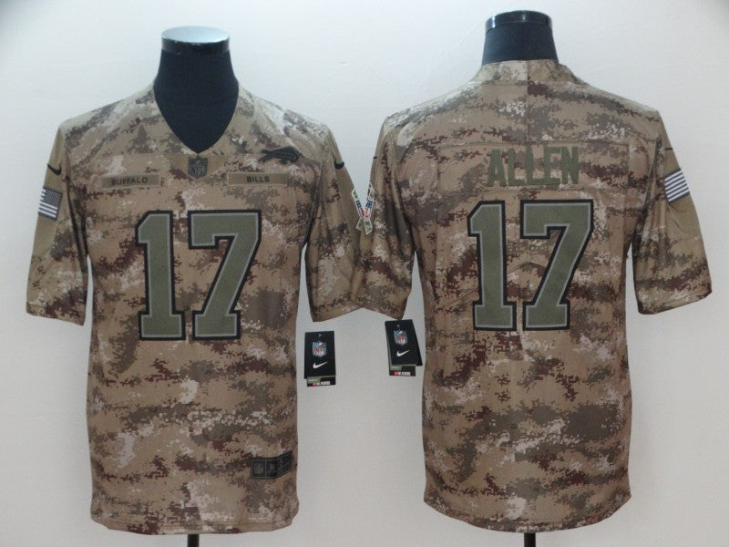 Men’s Buffalo Bills Josh Allen #17 Camouflage Jersey