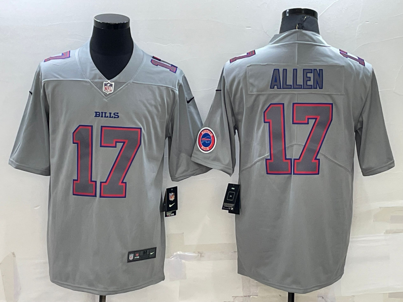Men’s Buffalo Bills Josh Allen #17 Gray Atmosphere Jersey