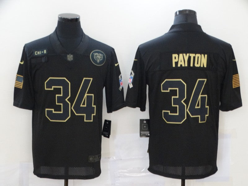 Men’s Chicago Bears #34 Walter Payton Black Jersey