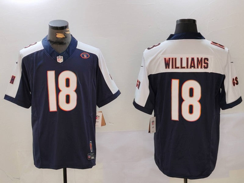 Men’s Chicago Bears Caleb Williams #18 Navy Jersey