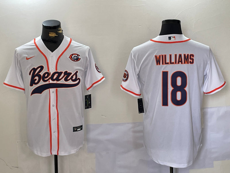Men’s Chicago Bears Caleb Williams #18 White Jersey