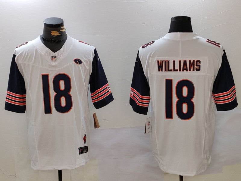 Men’s Chicago Bears Caleb Williams #18 White Jersey
