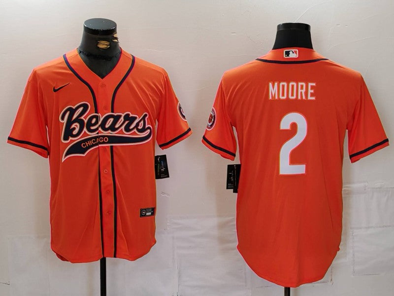 Men’s Chicago Bears D.J. Moore #2 Orange Jersey