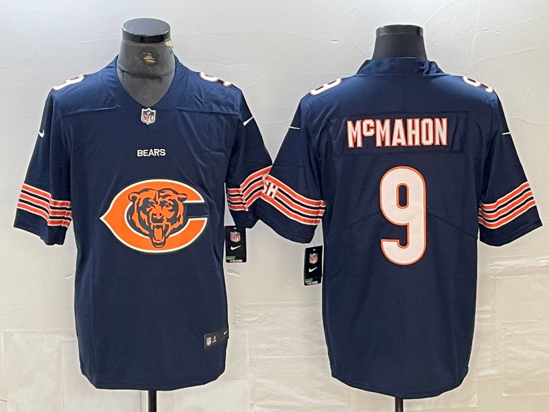 Men’s Chicago Bears Jim McMahon #9 Navy Retired Jersey