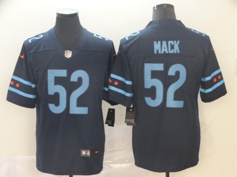 Men’s Chicago Bears Khalil Mack #52 Navy Jersey City Edition
