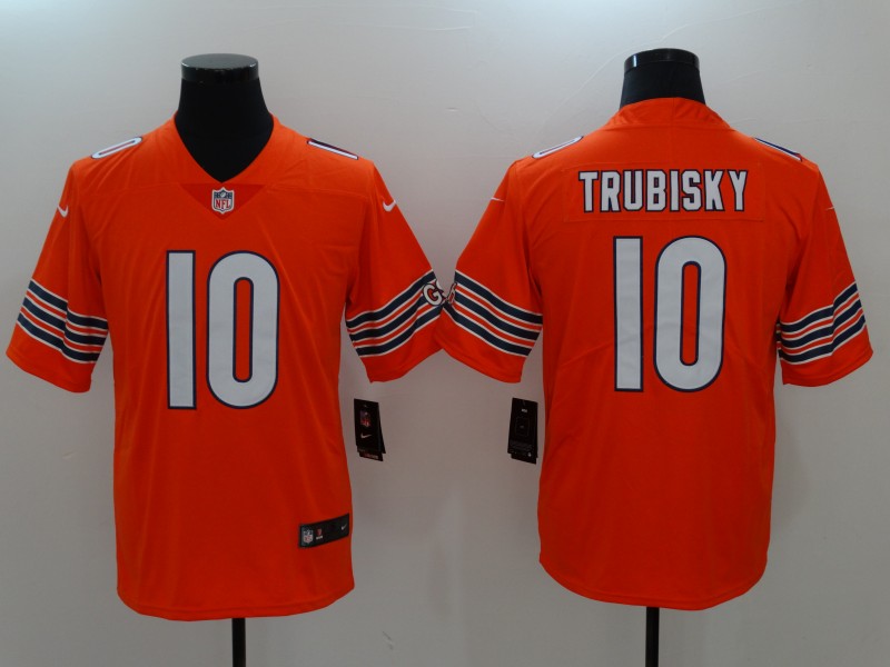 Men’s Chicago Bears Mitch Trubisky #10 Orange Jersey