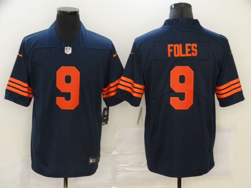 Men’s Chicago Bears Nick Foles #9 Navy Jersey