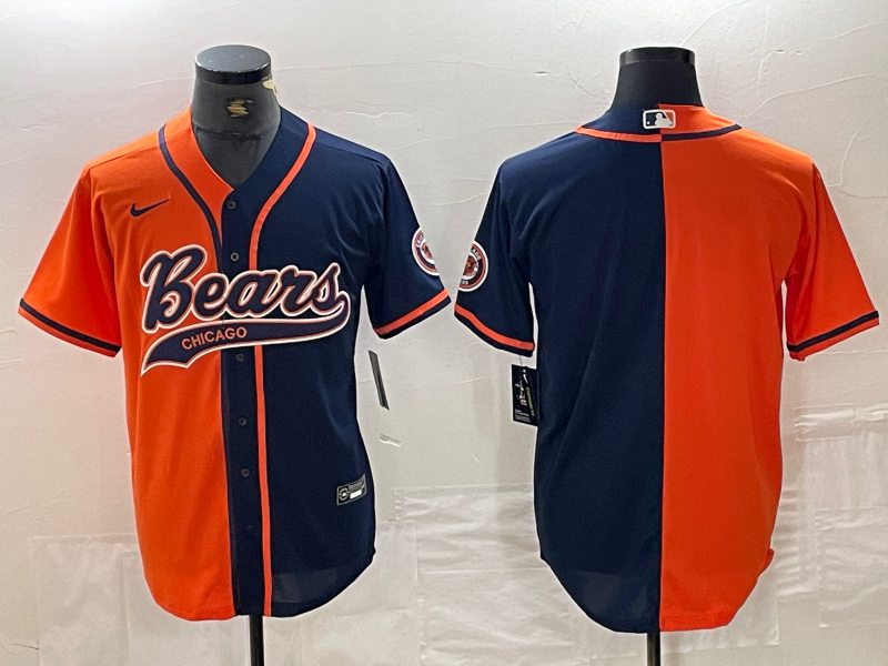 Men’s Chicago Bears Orange/Navy Blank Jersey Joint Edition