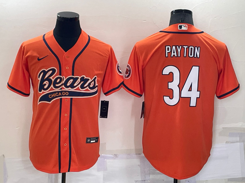 Men’s Chicago Bears Walter Payton #34 Orange Jersey Joint Edition