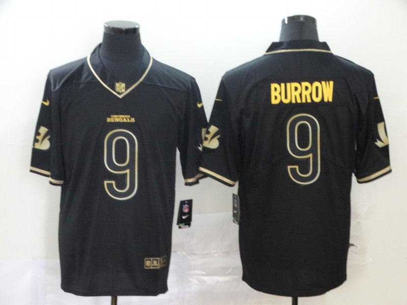 Men’s Cincinnati Bengals #9 Joe Burrow Black Team Jersey