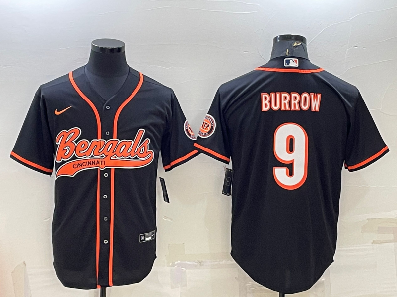 Men’s Cincinnati Bengals Joe Burrow #9 Black Jersey