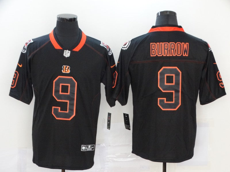 Men’s Cincinnati Bengals Joe Burrow #9 Black Team Jersey
