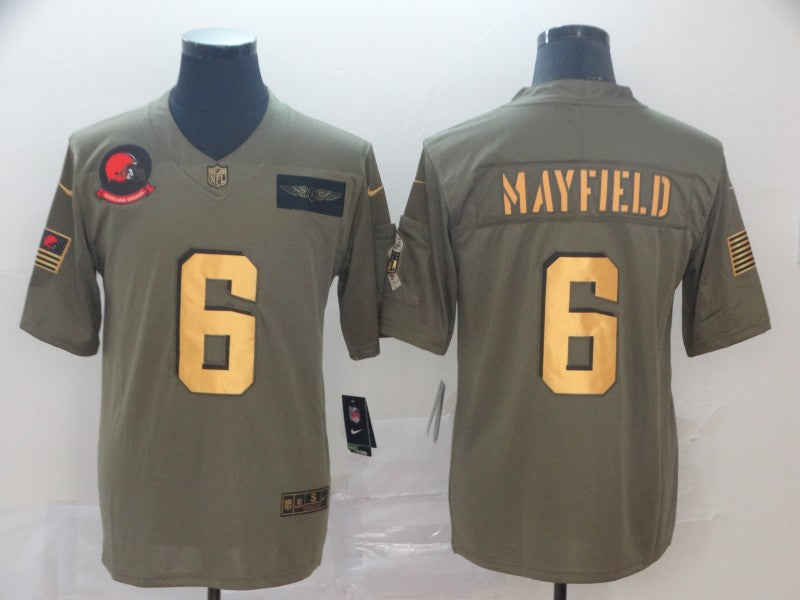 Men’s Cleveland Browns Baker Mayfield Olive Limited Jersey