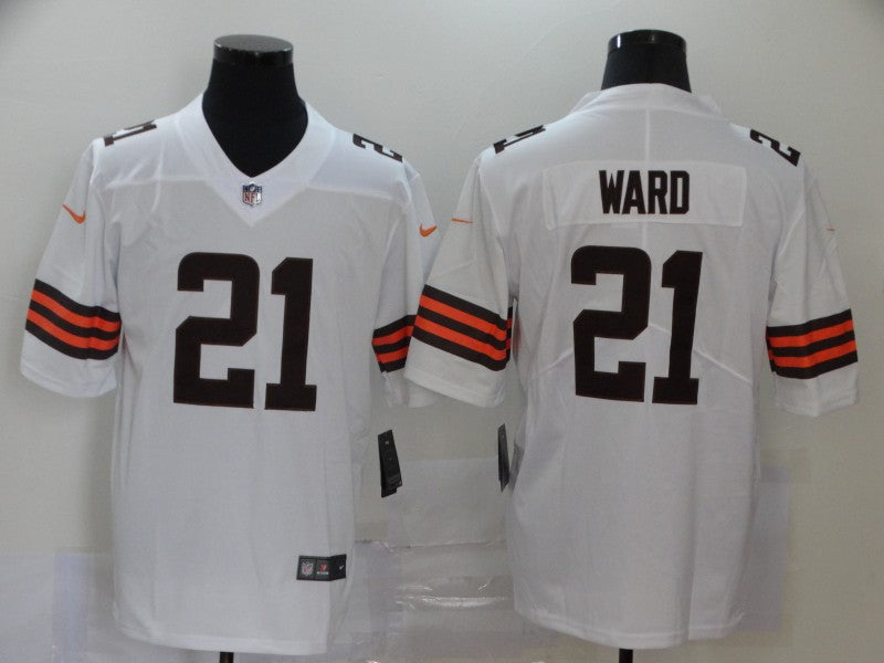 Men’s Cleveland Browns Denzel Ward #21 White Jersey