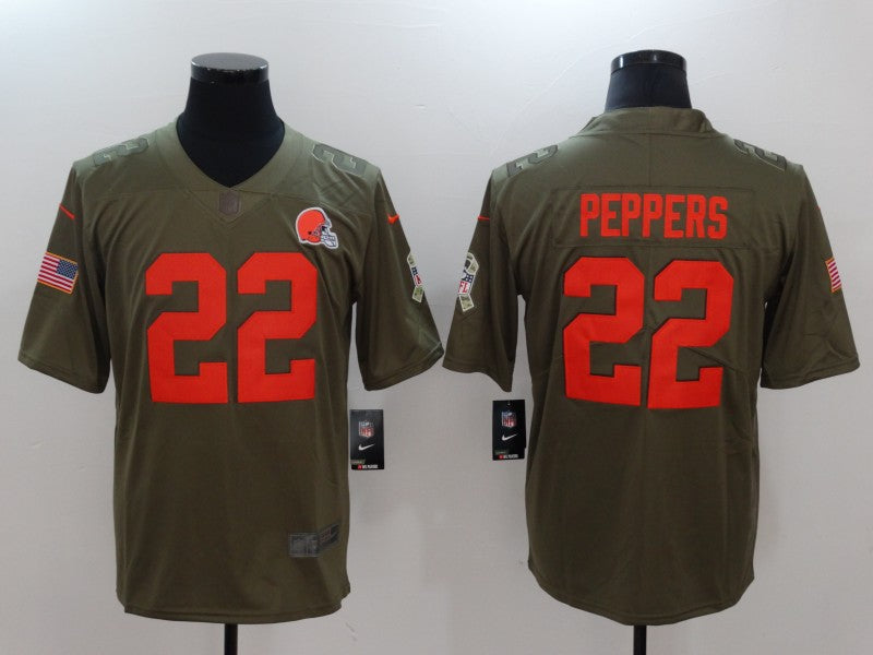Men’s Cleveland Browns Jabrill Peppers Olive Jersey
