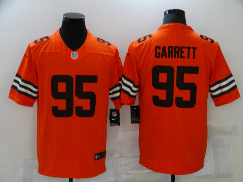Men’s Cleveland Browns Myles Garrett #95 Orange Jersey