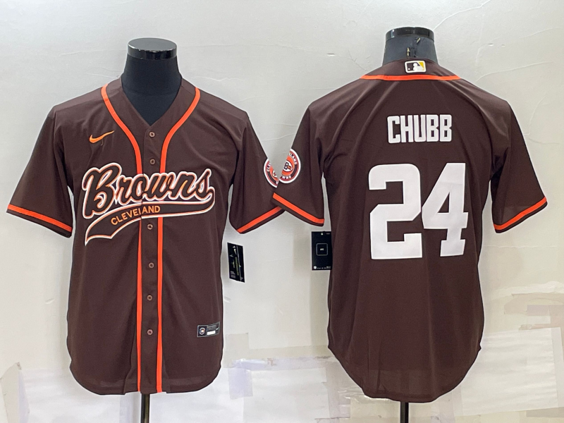 Men’s Cleveland Browns Nick Chubb #24 Brown Jersey Joint Edition