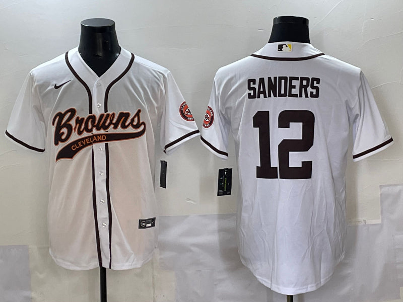 Men’s Cleveland Browns Shedeur Sanders #12 White Jersey