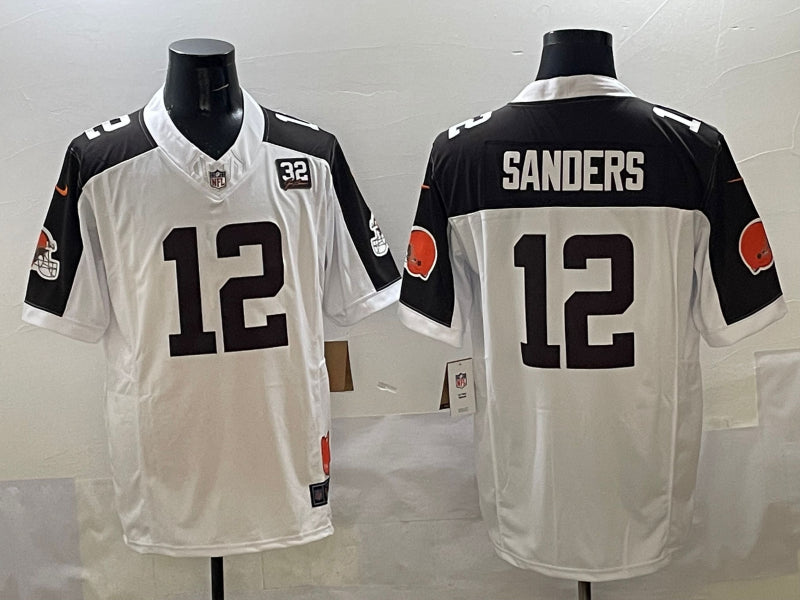 Men’s Cleveland Browns Shedeur Sanders #12 White Jersey