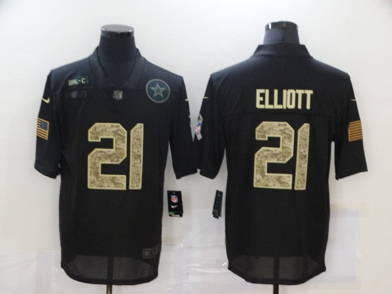 Men’s Dallas Cowboys #21 Ezekiel Elliott Black Jersey