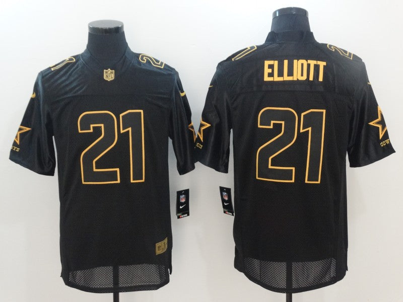 Men’s Dallas Cowboys #21 Ezekiel Elliott Black Team Jersey