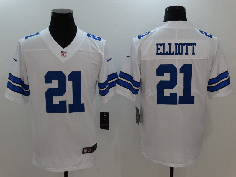 Men’s Dallas Cowboys #21 Ezekiel Elliott Jersey White
