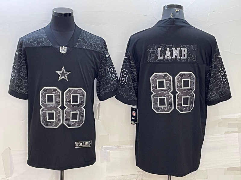 Men’s Dallas Cowboys CeeDee Lamb #88 Black RFLCTV Limited Jersey