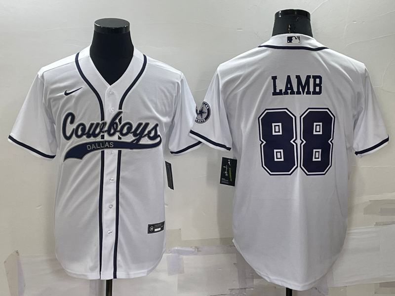 Men’s Dallas Cowboys CeeDee Lamb #88 White Jersey Joint Edition
