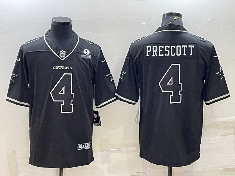 Men’s Dallas Cowboys Dak Prescott #4 Black Legend Jersey
