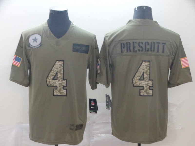 Men’s Dallas Cowboys Dak Prescott #4 Brown Team Jersey