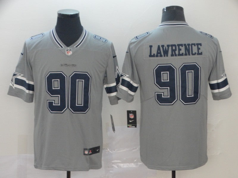Men’s Dallas Cowboys DeMarcus Lawrence #90 Gray Inverted Legend Jersey