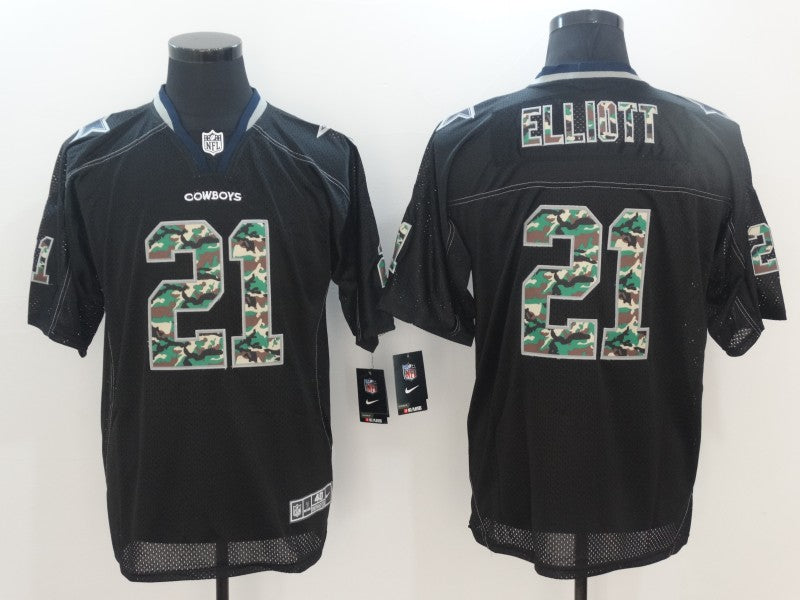 Men’s Dallas Cowboys Ezekiel Elliott #21 Black Alternate Jersey