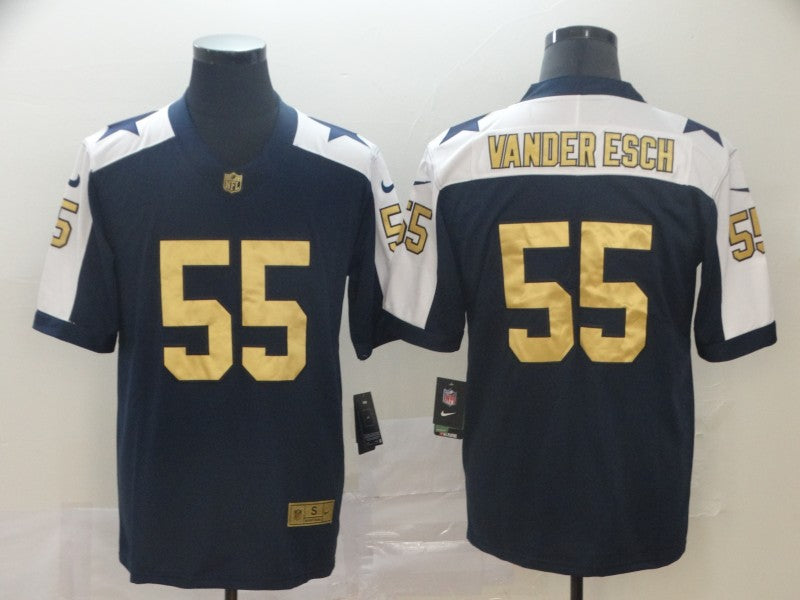 Men’s Dallas Cowboys Leighton Vander Esch #55 Navy Authentic Jersey